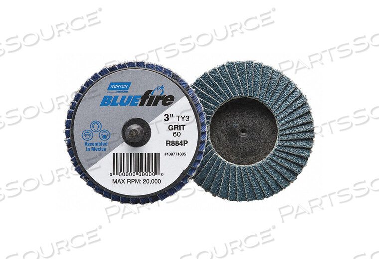 OEM#: 77696090171J5078 ЛЕПЕСТКОВЫЙ ДИСК CRS GRIT 40 TY 3 3IN BLUEFIRE от Norton | Saint-Gobain Abrasives