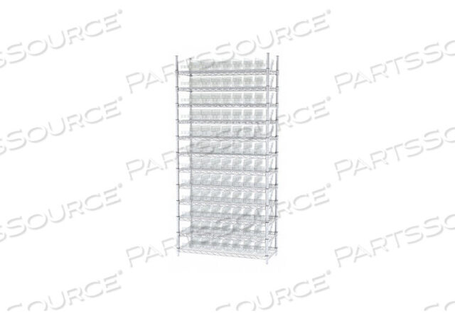 OEM#: AWS143630120SCBIN СТЕЛЛАЖ 74 ОБЩАЯ ВЫСОТА 96 ЯЩИКОВ ПРОЗРАЧНЫЙ от Akro-Mils / Myers Industries, Inc