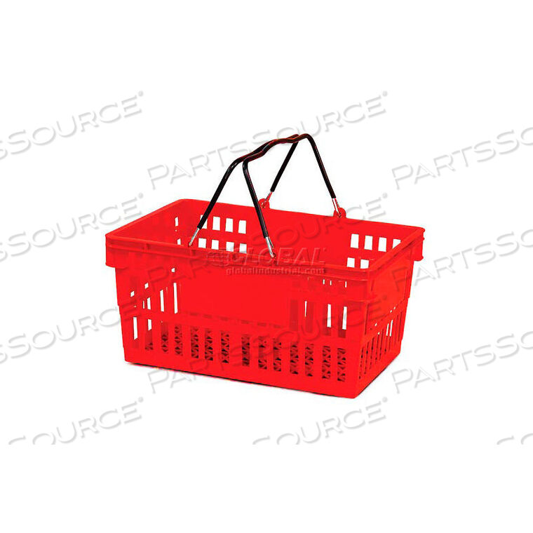 OEM#: 206-26L-WH-RED-12КРАСНАЯ ПЛАСТИКОВАЯ КОРЗИНА ДЛЯ ПОКУПОК ОБЪЕМОМ 26 ЛИТРОВ С ЧЕРНЫМИ ПЛАСТИКОВЫМИ РУЧКАМИ И ПРОВОЛОЧНОЙ РУЧКОЙ от Versacart Systems, Inc.