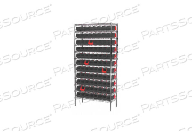 OEM#: AWS143636442BKBIN СТЕЛЛАЖ 74 ОБЩАЯ ВЫСОТА 96 ЯЩИКОВ КРАСНЫЙ от Akro-Mils / Myers Industries, Inc