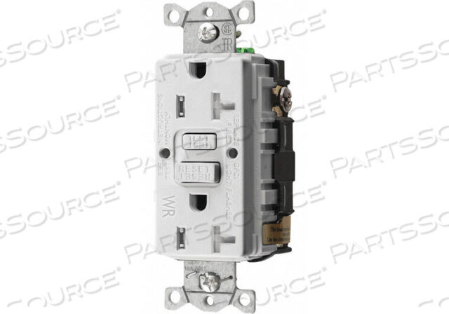 OEM#: GFTWRST20WRECEPTACLE, GFCI, TR/WR, 20A, 125V, 2P, 3W, WHITE от Hubbell Incorporated, Wiring Device-Kellums