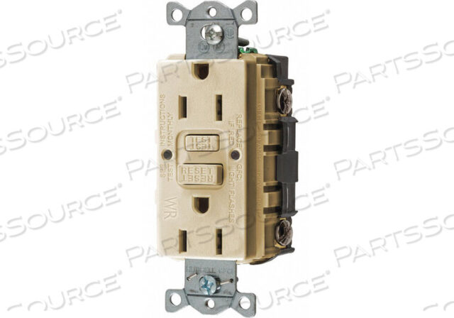OEM#: GFWRST15IGFCI RCEPTCLE COMMERCIAL IVRY 15A 0.5 HP от Hubbell Incorporated, Wiring Device-Kellums