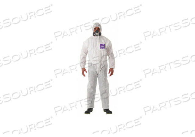 OEM#: WH15-S-92-100-07J4503 COLLARED COVERALL ELASTIC WHITE 3XL PK25 by Ansell Healthcare