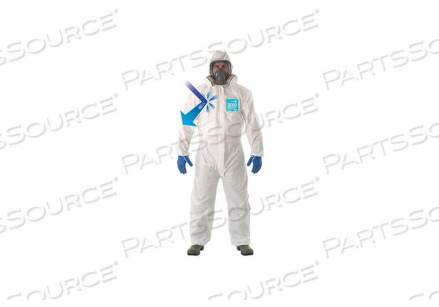 OEM#: 68-2000CJ4512 HOODED COVERALL ELASTIC WHITE 5XL PK25 by Ansell Healthcare