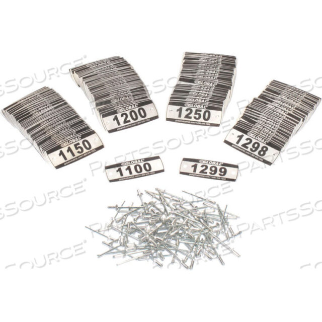 OEM#: 493411DLOCKER КОМПЛЕКТ НОМЕРНЫХ ЗНАКОВ, НОМЕР 1100-1299, 200/УПАКОВКА от Precision Sourcing