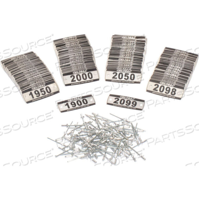 OEM#: 493411HLOCKER НОМЕРНОЙ ЗНАК КОМПЛЕКТ, НОМЕР 1900-2099, 200/УПАКОВКА от Precision Sourcing