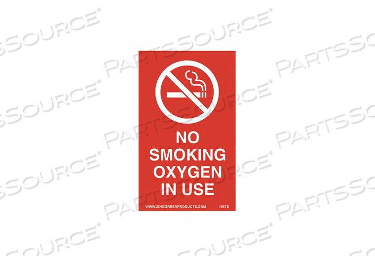 OEM#: 1957LABEL КИСЛОРОД В ИСПОЛЬЗОВАНИИ НЕ КУРИТЬ PK2 от ZING Green Safety Products