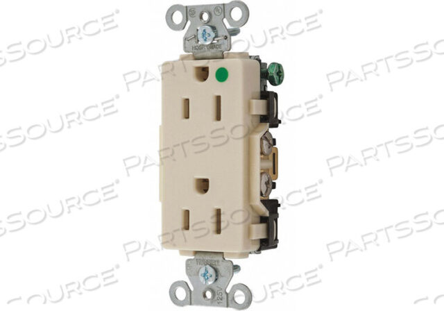 OEM#: 2172IVПРЯМАЯ РОЗЕТКА, 125 В, 15 А, 2P, 3 Вт от Hubbell Incorporated, Wiring Device-Kellums