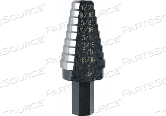 OEM#: UNIBIT 20STEP DRILL BIT HSS 8 SIZES 9/16-1 IN. by IRWIN Tools