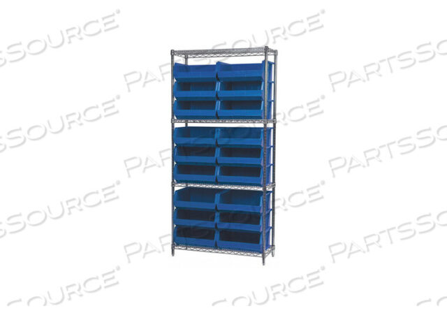 OEM#: AWS143630250BD5521 СТЕЛЛАЖ ДЛЯ ЯЩИКОВ 74 ОБЩАЯ ВЫСОТА 18 ЯЩИКОВ СИНИЙ от Akro-Mils / Myers Industries, Inc