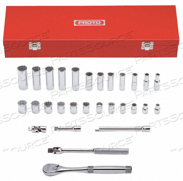 НАБОР ГОЛОВОК 3/8 DR 12 PT STD/DEEP 29 ШТ.