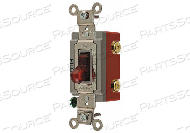 OEM#: HBL1221PLSWITCH, TOGGLE PILOT LIGHT, 20A, 1-POLE, RED от Hubbell Incorporated, Wiring Device-Kellums