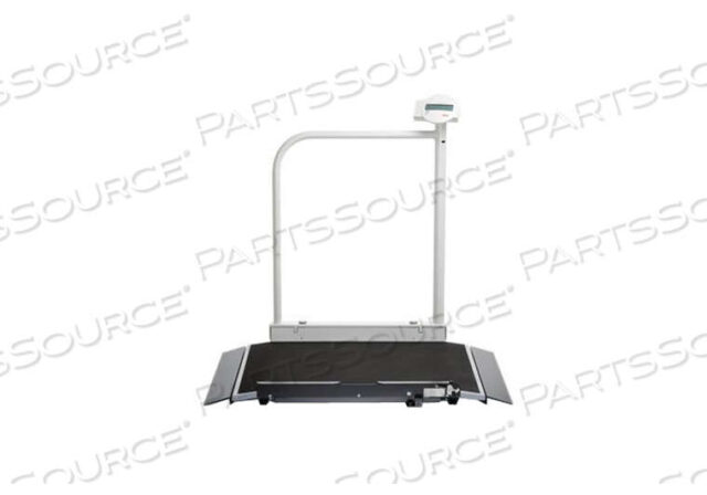 OEM#: 6761321108EMR READY WHEELCHAIR SCALE WITH HANDRAIL AND TRANSPORT CASTORS, 800 LB/360 KG, DIGITAL DISPLAY by Seca Corp.