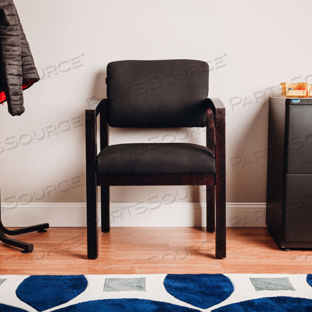 OEM#: 81225GГОСТЕВОЕ КРЕСЛО ИЗ ТКАНИ INTERION - ЧЕРНОЕ С ВИШНЕВОЙ РАМКОЙ от Global Seating Solutions LLC