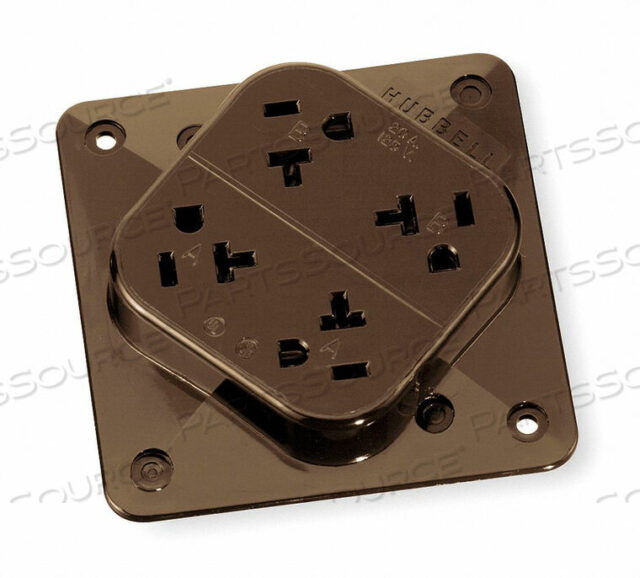 OEM#: HBL420RECEPTACLE QUAD 20A 5-20R 125V BROWN от Hubbell Incorporated, Wiring Device-Kellums