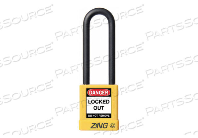 OEM#: 7055RECYCLOCK SAFETY PADLOCK, KEYE ALIKE, 3 ДУГИ, КОРПУС 1-3/4, ЖЕЛТЫЙ от ZING Green Safety Products