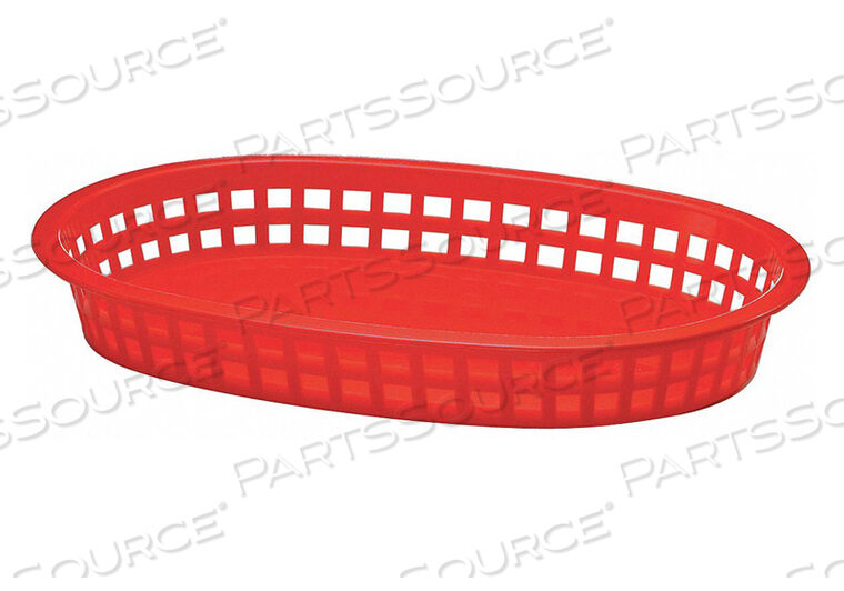 OEM#: 1076RPLATTER BASKET OVAL RED PK36 by TableCraft