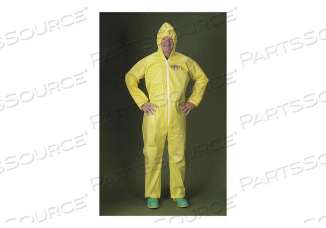 OEM#: PBLC5428-XLHOODED COVERALL ELASTIC YELLOW XL by Lakeland