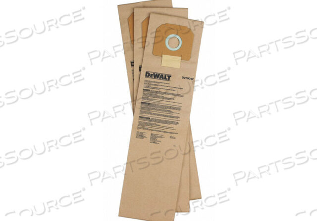 OEM#: D279042ВАКУУМНЫЙ БУМАЖНЫЙ ПАКЕТ 2-СЛОЙНЫЙ МНОГОРАЗОВЫЙ PK3 от DeWalt