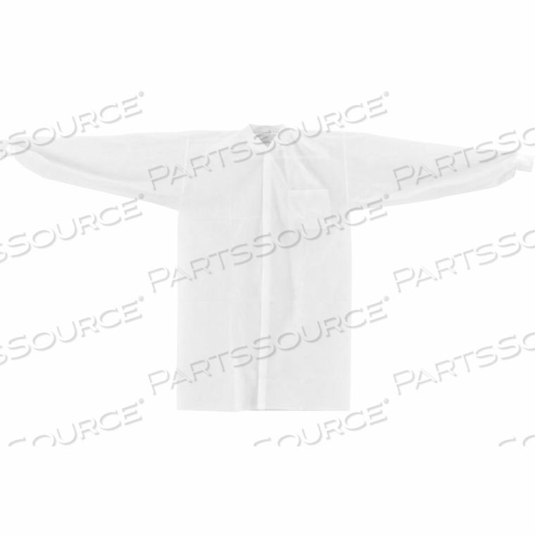 OEM#: KC-PP-40G-LC-K-XLОДНОРАЗОВЫЙ ПОЛИПРОПИЛЕНОВЫЙ ЛАБОРАТОРНЫЙ ХАЛАТ С ВЯЗАНЫМ ВОРОТНИКОМ НА ЗАПЯСТЬЕ, ЗАСТЕЖКА НА КНОПКЕ XL 25/КОРОБКА от Hubei Kangcheng Non-Woven Co.-Wuhan