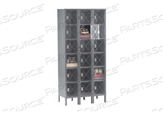 OEM#: CBL6-121512-3 MED GRBOX LOCKER CLEARVIEW 3 WIDE 6 TIER GRAY от Tennsco Corp.