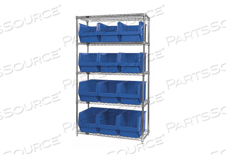 OEM#: WR5-533BLBIN СТЕЛЛАЖ 74 ОБЩАЯ ВЫСОТА 12 ЯЩИКОВ СИНИЙ от Quantum Storage Systems