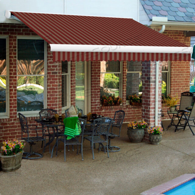 RETRACTABLE AWNING MANUAL 16W X 10D X 10H BURGUNDYTAN