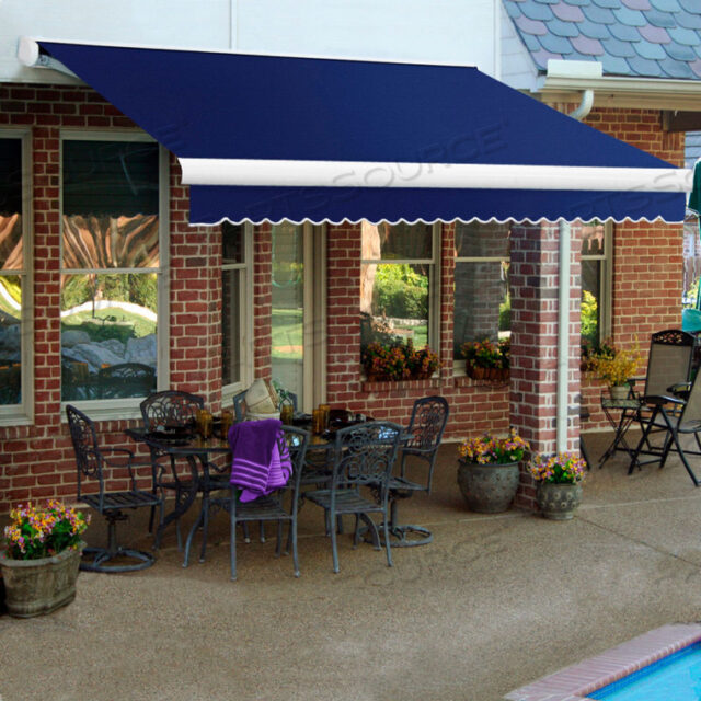 RETRACTABLE AWNING MANUAL 18W X 10D X 10H NAVY