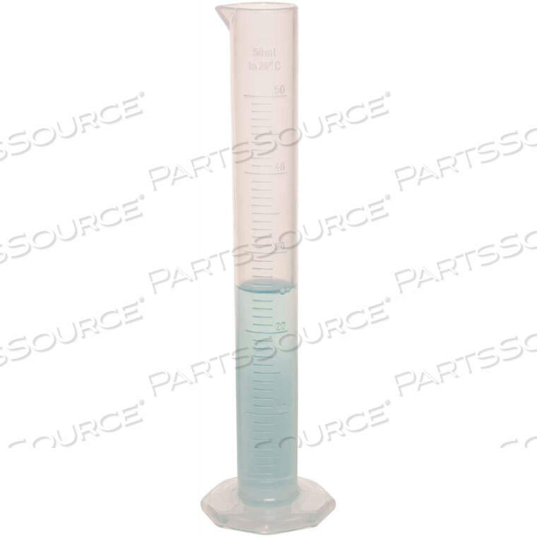 OEM#: 284540000ЦИЛИНДР МЕРНЫЙ С ОДНОЙ ШКАЛОЙ, ЕМКОСТЬ 50 МЛ, ГРАДУИРОВКА 1,0 МЛ, ПРОЗРАЧНЫЙ, 1/УП от Bel-Art Products