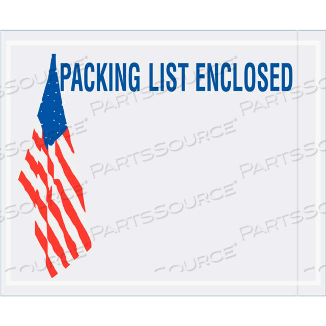 OEM#: ENVPQUSA12USA ФЛАГ ПАНЕЛЬ КОНВЕРТЫ УПАКОВОЧНЫЙ ЛИСТ ПРИЛАГАЕТСЯ, КРАСНЫЙ/БЕЛЫЙ/СИНИЙ, 4-1/2H X 5-1/2L, 1000/КОРОБКА от The Packaging Wholesalers