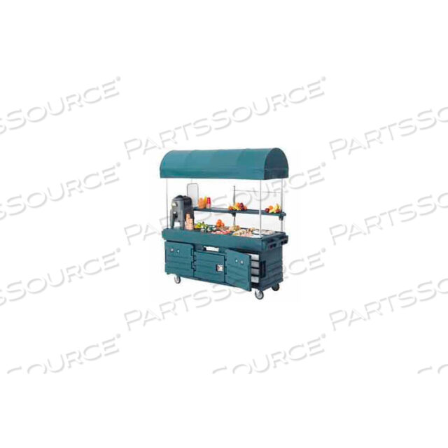 ТЕЛЕЖКА CAMKIOSK С 4 ПОДДОНАМИ И НАВЕСОМ, 85-1/8 X 33-1/2 X 94, ТЕМНО-СИНИЙ