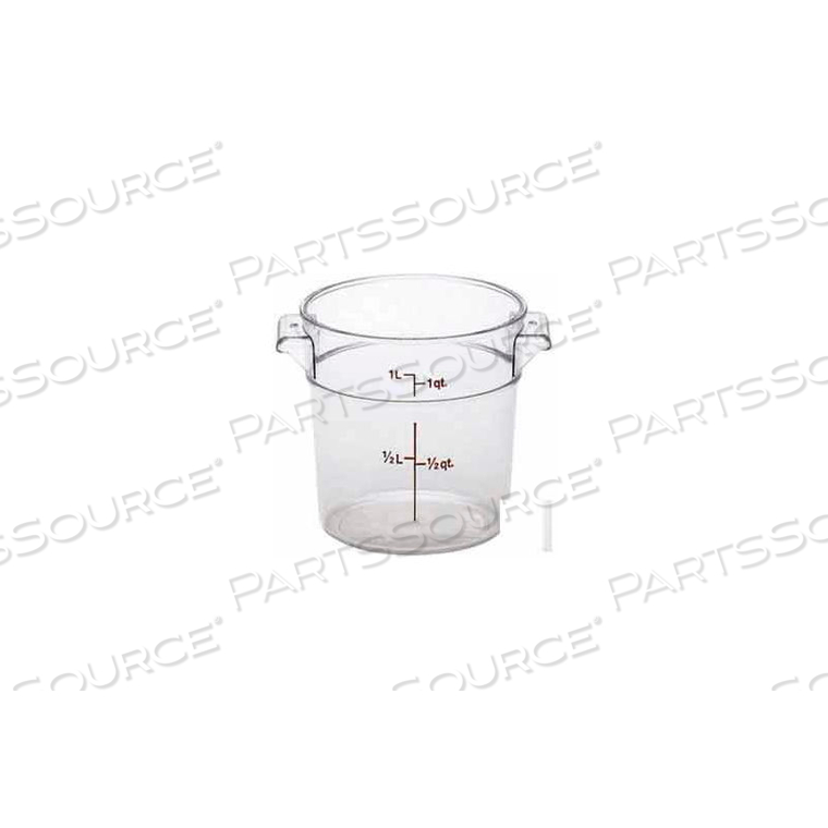 OEM#: RFSCW1135КРУГЛЫЙ КОНТЕЙНЕР ДЛЯ ХРАНЕНИЯ, 1 КВАРТА, (КРЫШКИ ПРОДАЮТСЯ ОТДЕЛЬНО), ПРОЗРАЧНЫЙ от Cambro
