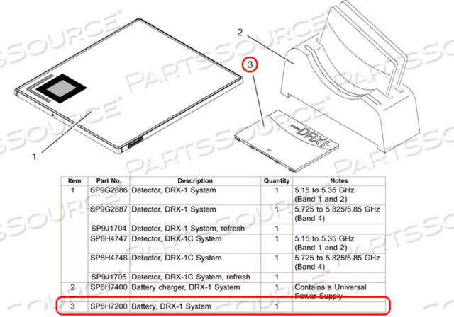 BATTERY RECHARGEABLE, LITHIUM ION FOR CARESTREAM DRX REVOLUTION