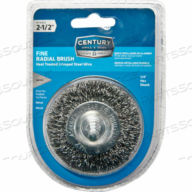 OEM#: 76423DRILL RADIAL WIRE BRUSH 2-1/2 DIA. STEEL CRIMPEED от Century Drill And Tool