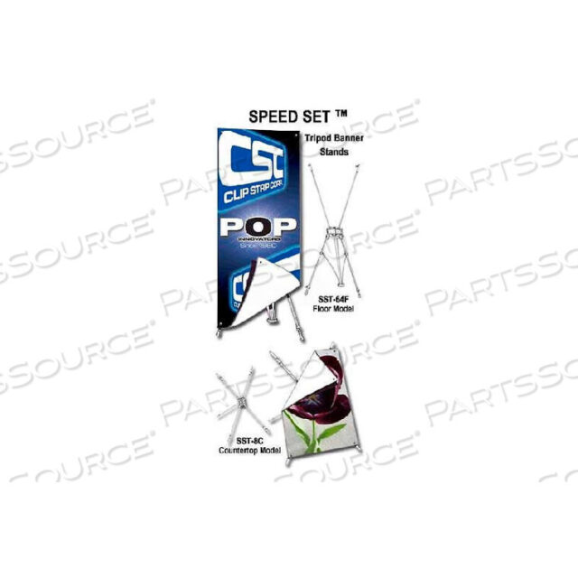 OEM#: SST-8CSPEED SET BANNER STAND, COUNTERTOP MODEL by Clip Strip Corp.