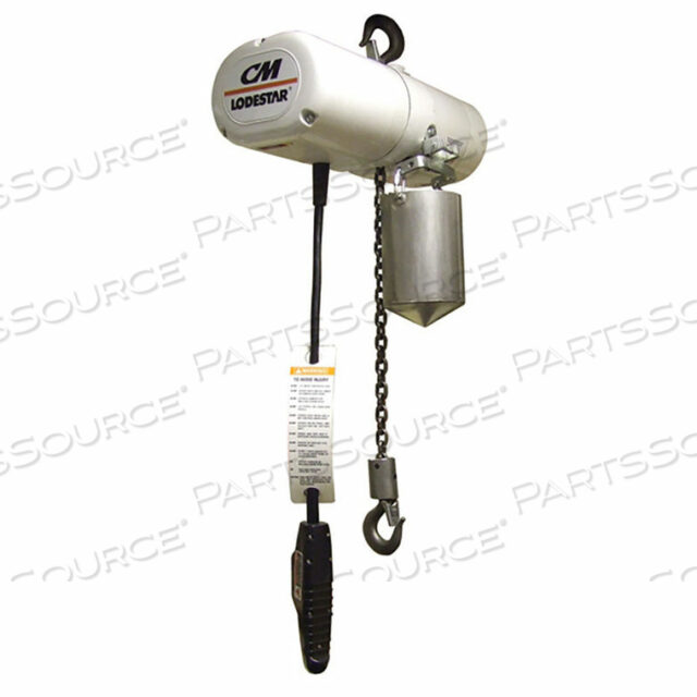 OEM#: 2762NHCR20LODESTAR 1 ТОННА, ПИЩЕВАЯ ЭЛЕКТРИЧЕСКАЯ ЦЕПНАЯ ТАЛЬ, 20 ПОДЪЕМОВ, 8 ФУТОВ В МИНИМУМ, 115 В от Columbus McKinnon