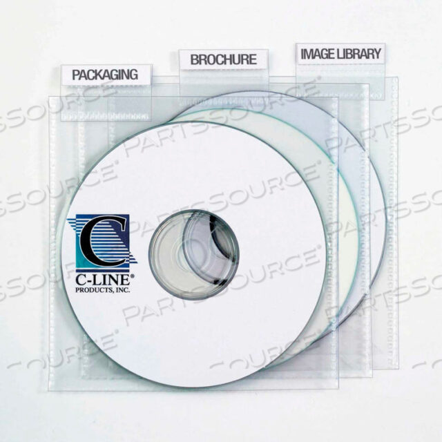 INDIVIDUAL CD/DVD HOLDERS WITH INDEX TABS, CLEAR, 9/PK (SET OF 10 PK)