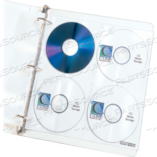 DELUXE CD RING BINDER STORAGE PAGES, STANDARD, STORES 8 CDS, 5/PK (SET OF 5 PK)