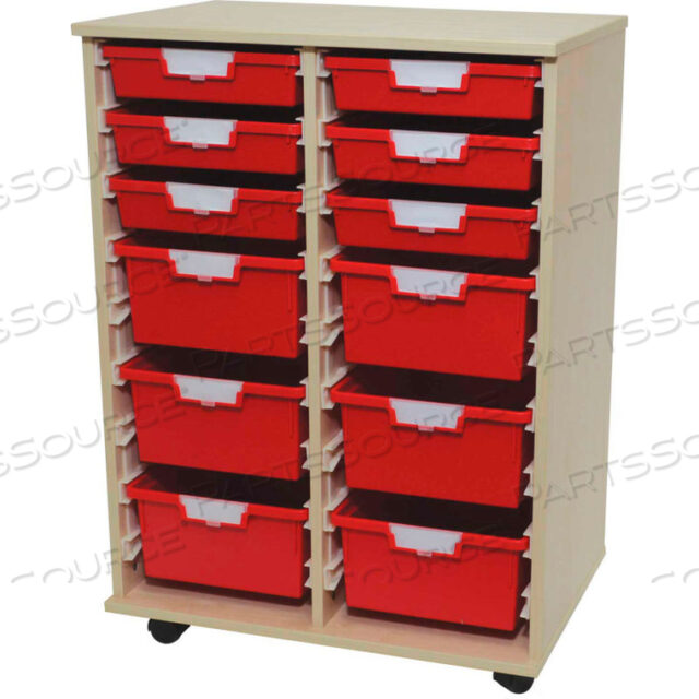 ТЕЛЕЖКА STORSYSTEM WOOD TOTE - 12 ПРОЗРАЧНЫХ КОНТЕЙНЕРОВ СТАНДАРТНОЙ ШИРИНЫ 27-3/4 X 18-3/4 X 38-3/4