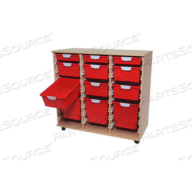 ТЕЛЕЖКА STORSYSTEM WOOD TOTE - 12 ПРОЗРАЧНЫХ КОНТЕЙНЕРОВ СТАНДАРТНОЙ ШИРИНЫ 41-3/8X18-3/4X38-3/4