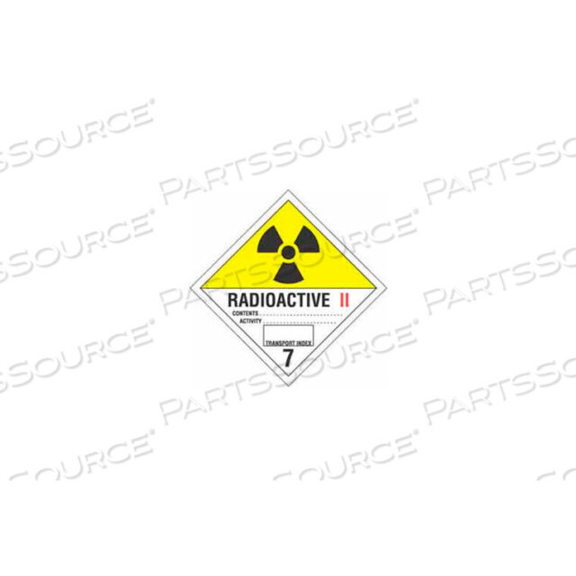 OEM#: DL5220 КЛАСС ОПАСНОСТИ 7 - РАДИОАКТИВНЫЙ II 4 X 4 - БЕЛЫЙ / ЖЕЛТЫЙ / КРАСНЫЙ / ЧЕРНЫЙ от Decker Tape Products