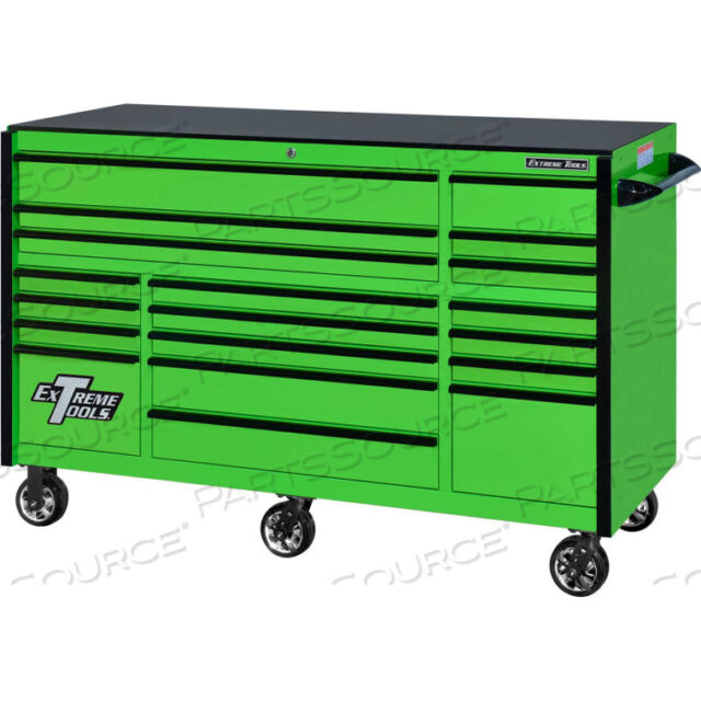 OEM#: RX723019RCGNBK-25072 ТРЕХЪЯЩИЙ ЗЕЛЕНЫЙ РОЛИКОВЫЙ ШКАФ С 19 ЯЩИКАМИ от Extreme Tools Inc.