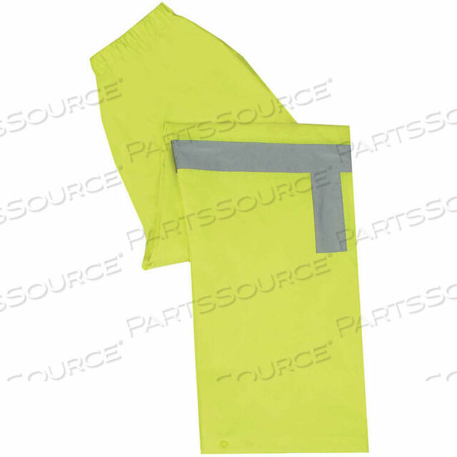 OEM#: 61514S373PT ANSI CLASS E LIGHTWEIGHT RAIN PANTS, HI VIS LIME, 3X by ERB Safety