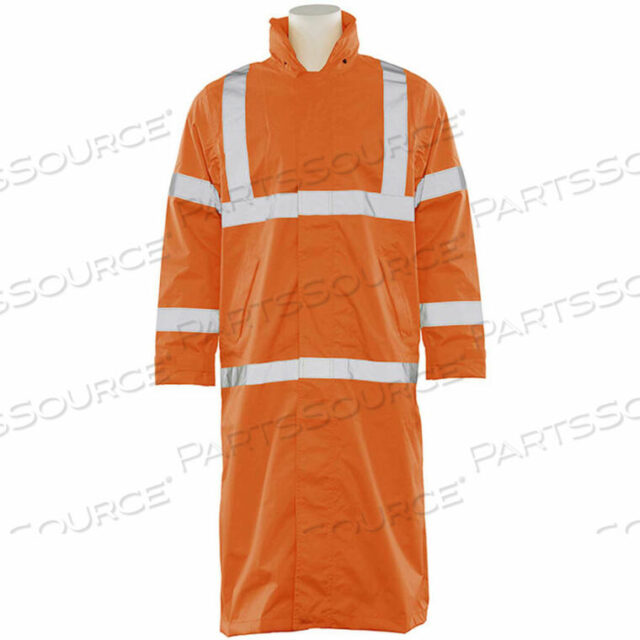OEM#: 62040S163 ANSI CLASS 3 LONG RAINCOAT HI VIS ORANGE, 4X by ERB Safety