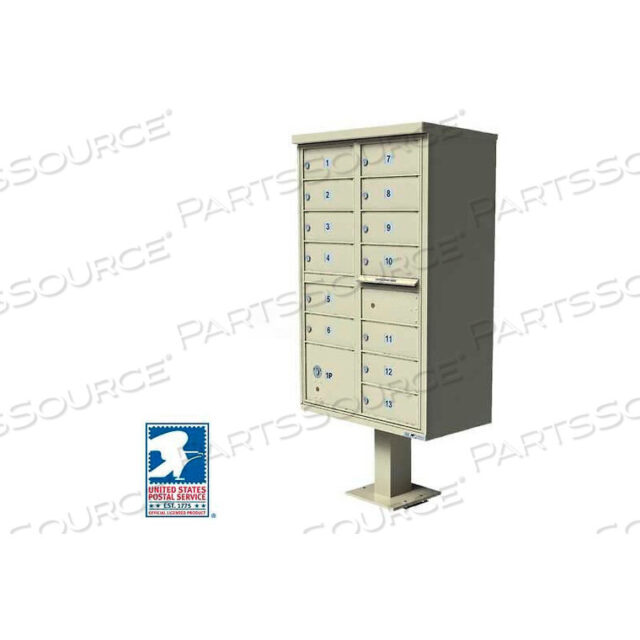 OEM#: 1570-13SDAFVITAL КЛАСТЕРНЫЙ БЛОК, 13 ПОЧТОВЫХ ЯЩИКОВ, 1 ПОСЫЛОЧНЫЙ ЯЩИК, SANDSTONE от Florence Manufacturing Company