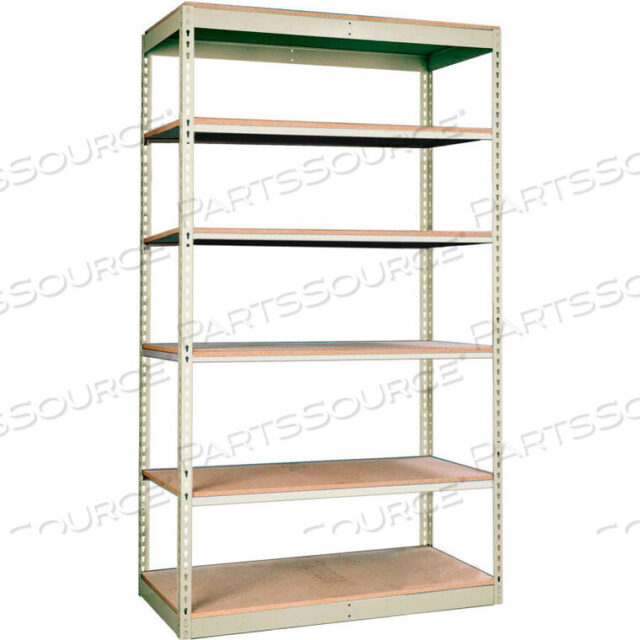 OEM#: SRS363084-6SPRIVETWELL SINGLE RIVET BOLTLESS SHELVING 36W X 30D X 84H 6 LEVELS STARTER W/O DECKING TAN by Hallowell