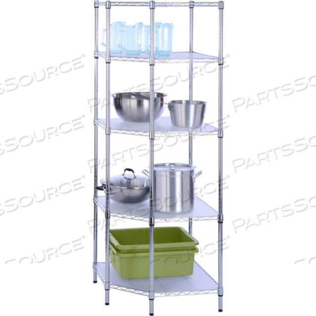 OEM#: SHF-048865-TIER CORNER SHELF 27L X 18W X 72H - CHROME by Honey-Can-Do