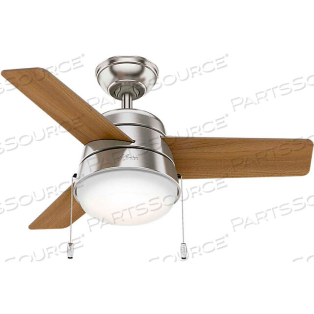 OEM#: 5930336 Потолочный вентилятор AKER с подсветкой - матовый никель от Hunter Fan Co. / Casablanca Fand Co.