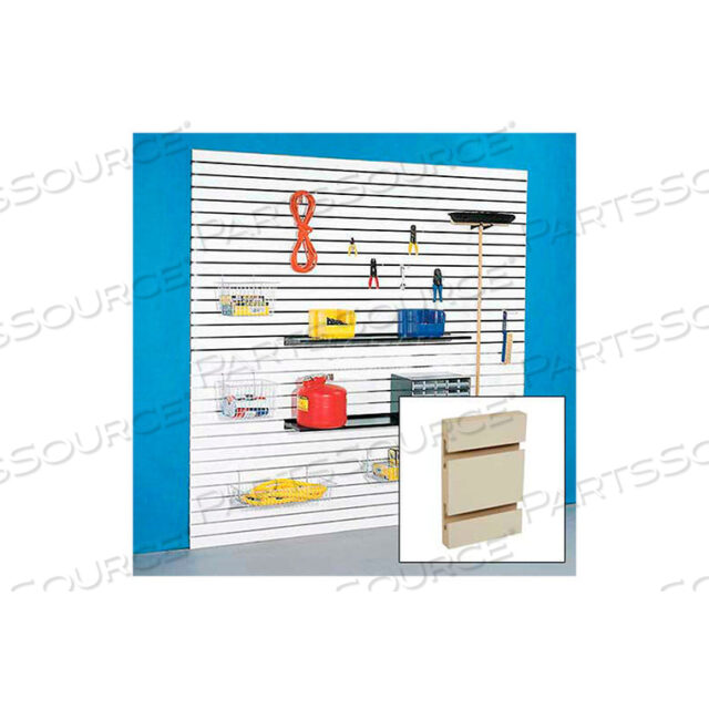 OEM#: 4HX4ALM-ALUM48 X 48 SLATWALL PANEL - ALMOND ЛАМИНАТ, С АЛЮМИНИЕВЫМИ ВСТАВКАМИ - PKG QTY 4 от Holland Panel Products