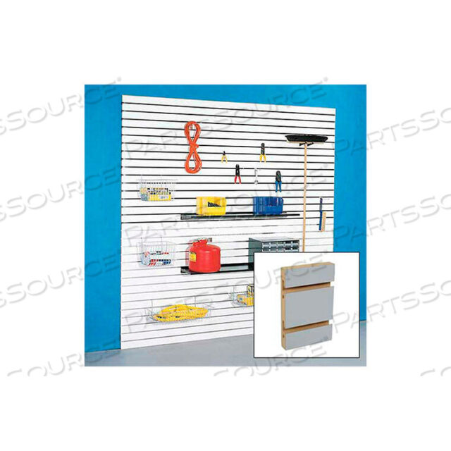 OEM#: 4HX4GHP-ALUM48 X 48 SLATWALL PANEL - GRAY HPL, WITH ALUMINUM INSERTS - PKG QTY 4 by Holland Panel Products